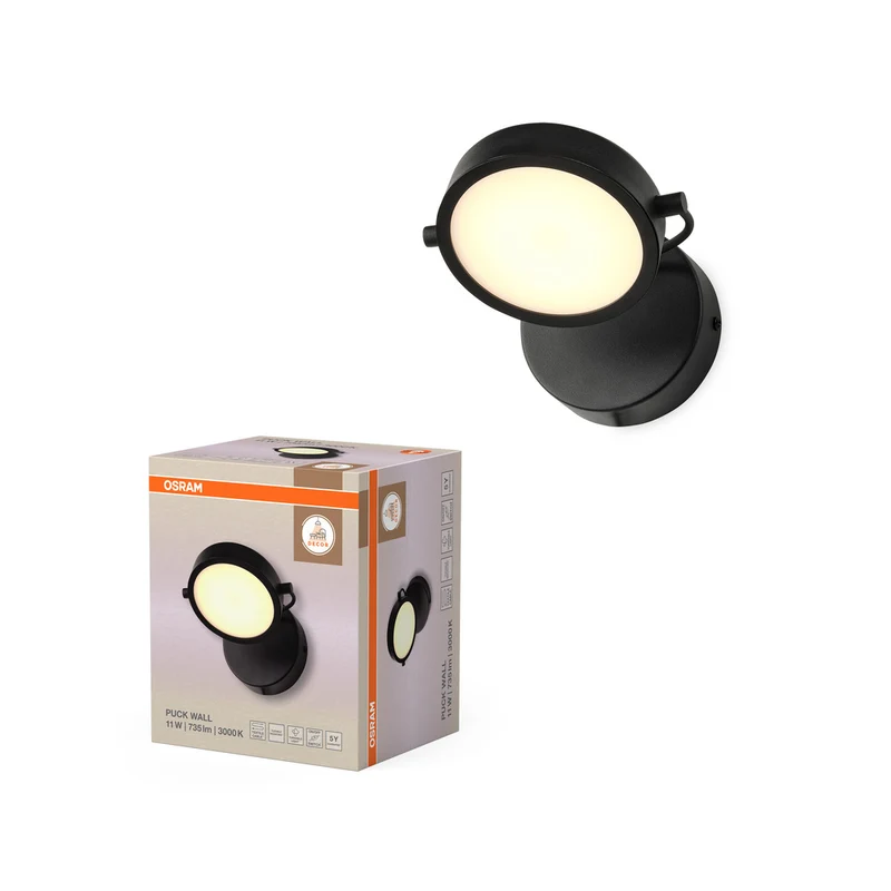 OSRAM DECOR Puck Wandleuchte 11W Schwarz