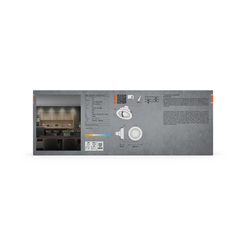 OSRAM LED Spot Recess Einbaustrahler Set GU10 schwenkbar Click 4.5W Schwarz ⌀68 mm