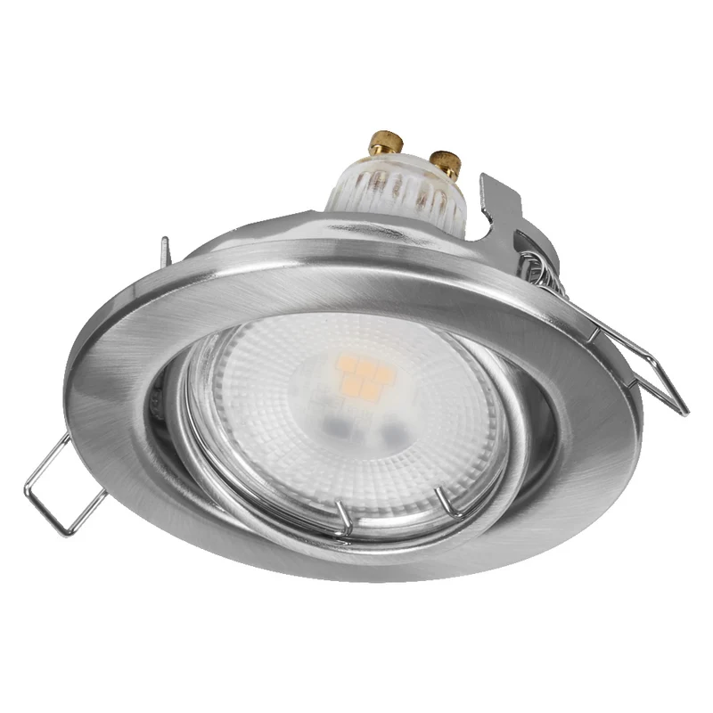 OSRAM LED Spot Recess Einbaustrahler Set GU10 schwenkbar 4.5W Satin-Nickel ⌀68 mm