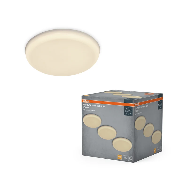 OSRAM LED Downlight Adjustable Cut-Out Slim Einbaustrahler Set 173 mm 18W 830 Weiß ⌀55…145 mm