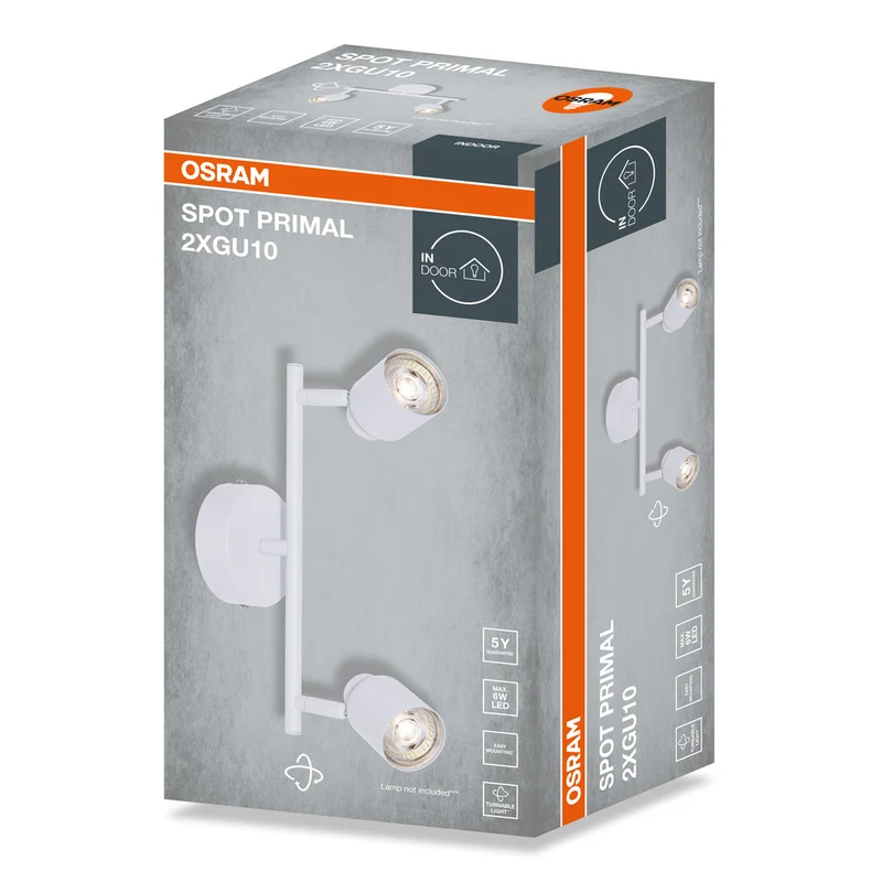 OSRAM 2-Punkt LED Spot PRIMAL, Leuchte, 2xGU10, Weiß