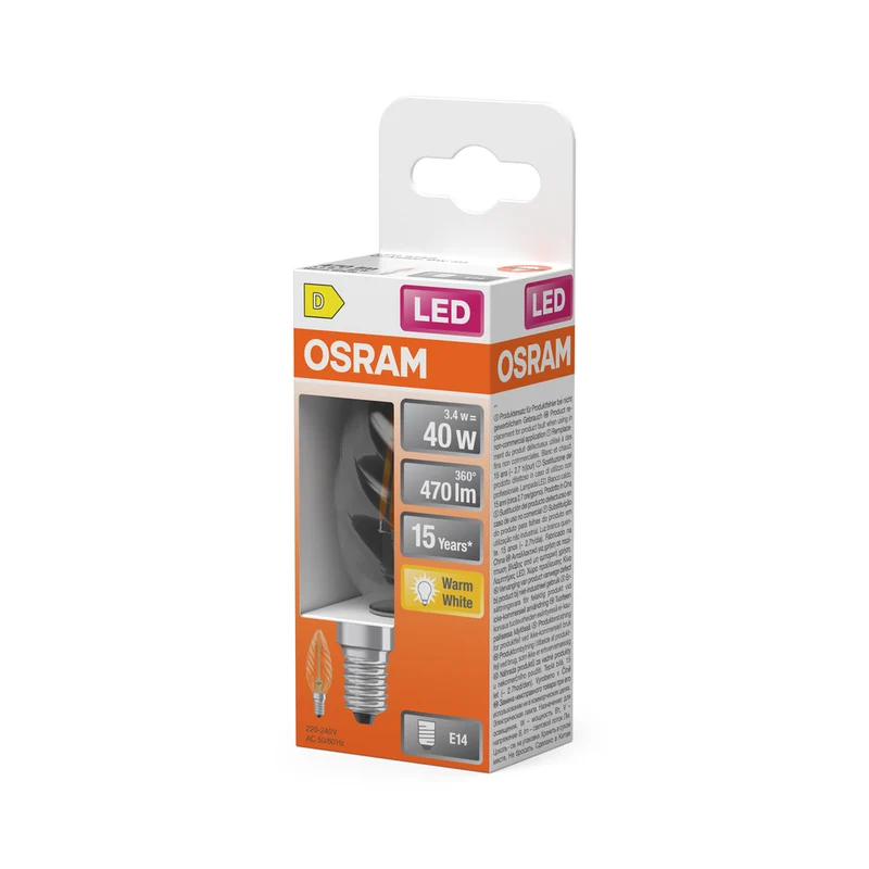 OSRAM LED Retrofit Classic BW 3.4W 827 klar E14