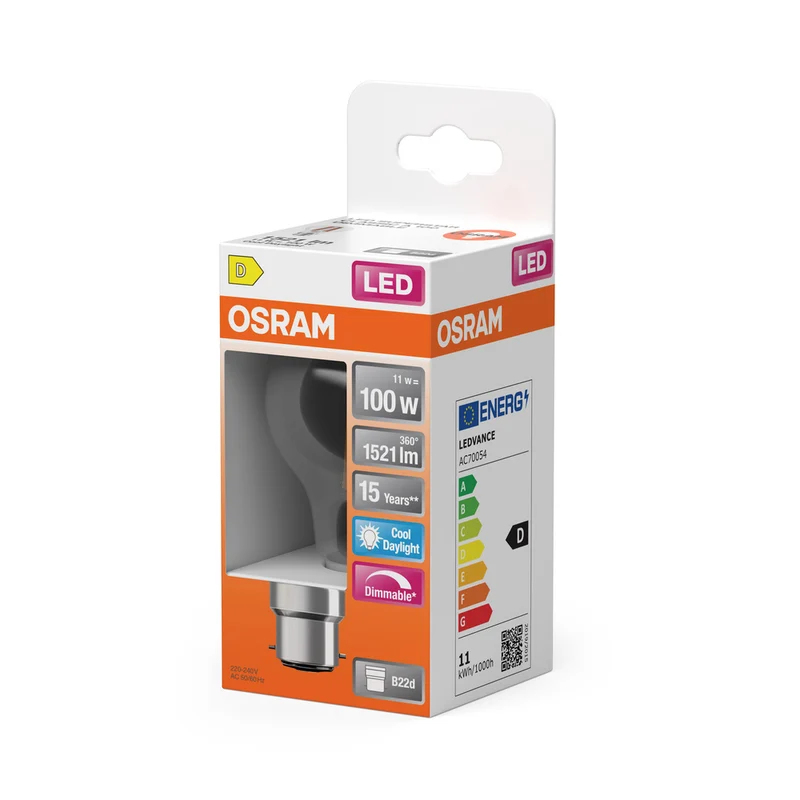 OSRAM LED Retrofit Classic A dimmbar 11W 865 klar B22d