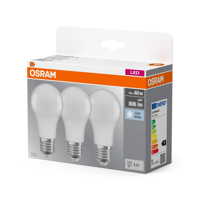 OSRAM LED BASE Classic A 8W 840 matt E27