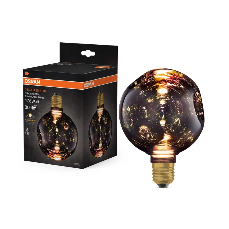 OSRAM DECOR LED-Lampe Elektroglas klein schwarz