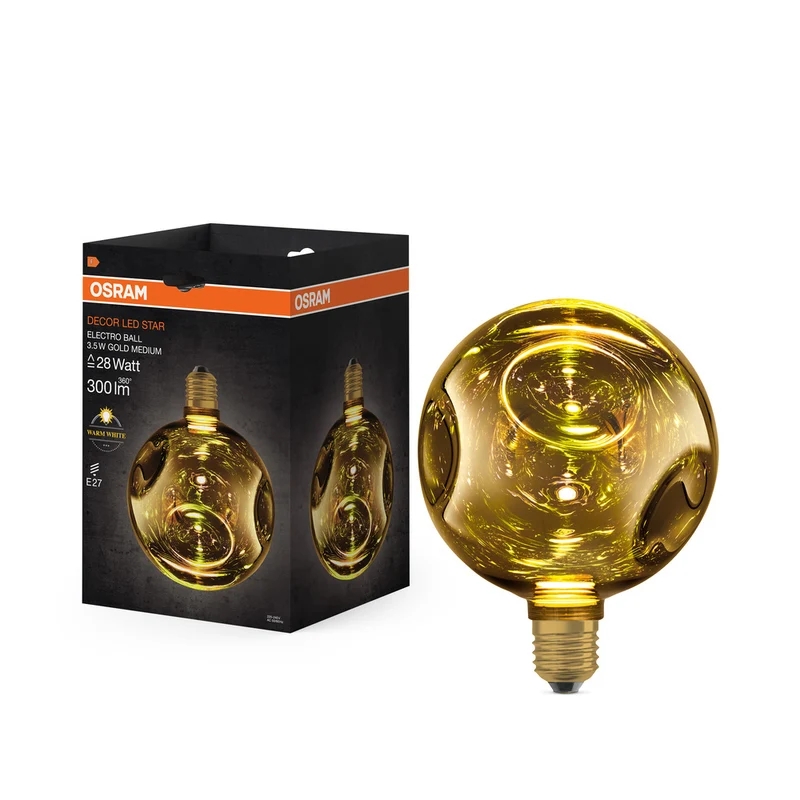 OSRAM DECOR LED-Lampe Elektroglas mittel gold