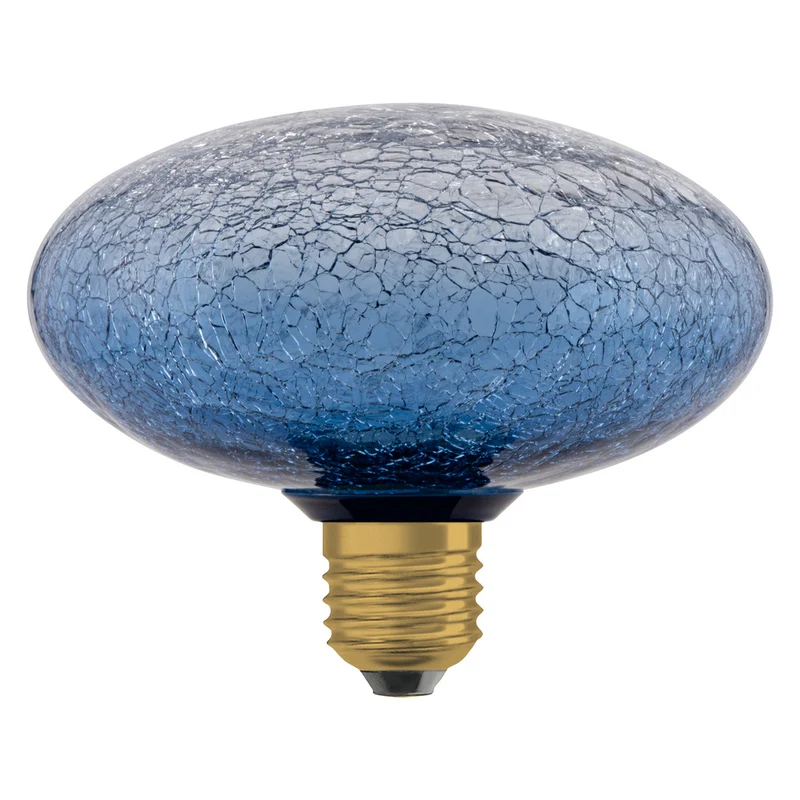 OSRAM DECOR LED-Lampe Krackelglas abgeflacht blau