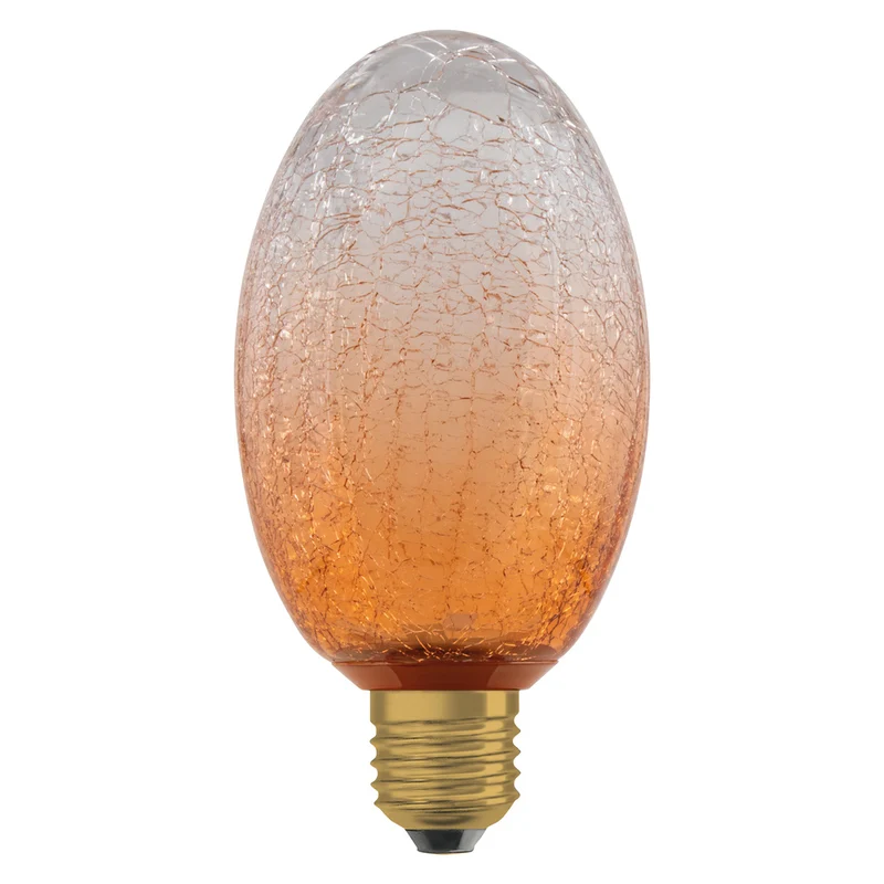 OSRAM DECOR LED-Lampe Krackelglas lang orange