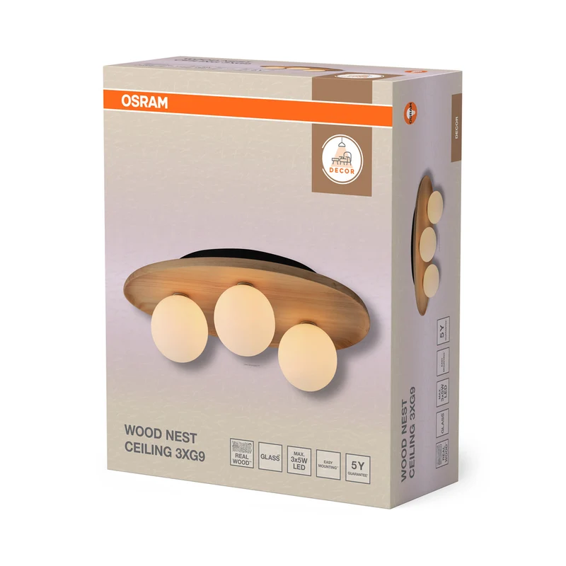 OSRAM DECOR Wood Nest Deckenleuchte 1xG9 Braun