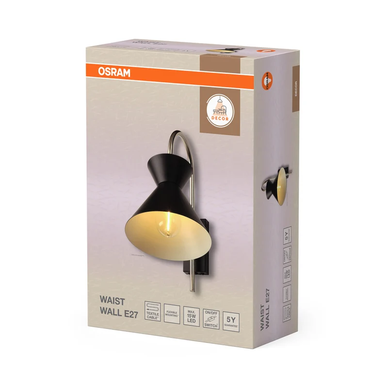 OSRAM DECOR Waist Wandleuchte E27 Schwarz