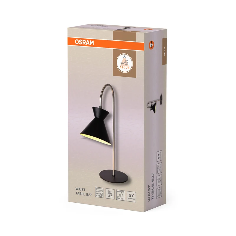 OSRAM DECOR Waist Tischleuchte E27 Schwarz