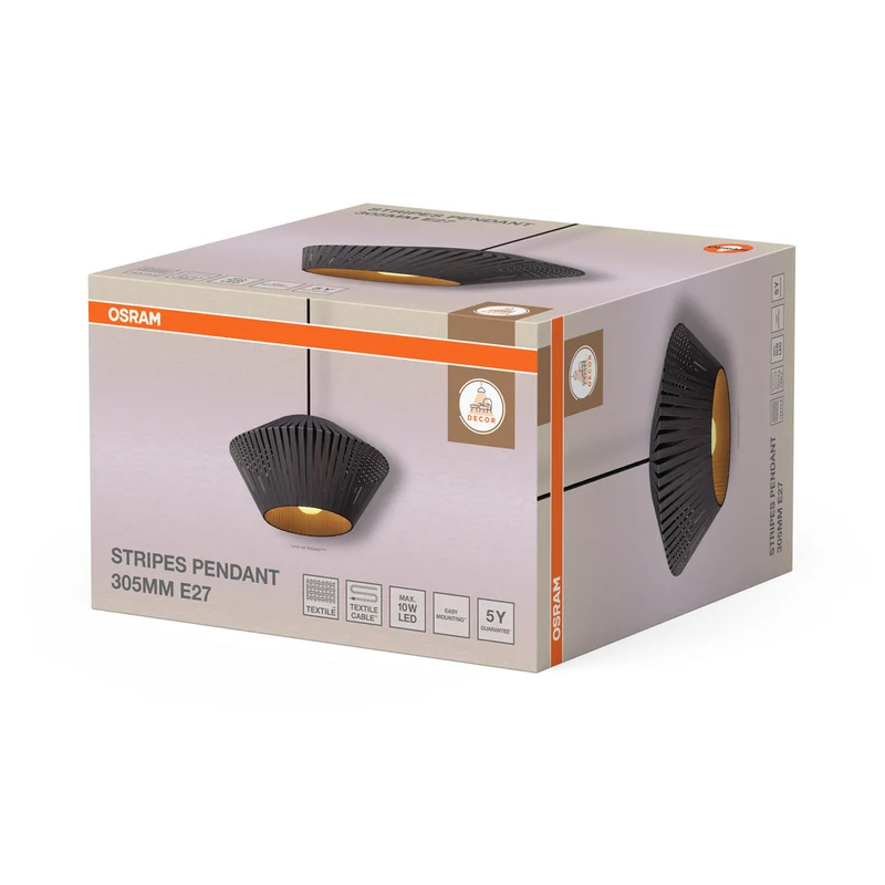 OSRAM DECOR Stripes Pendelleuchte 1xE27 Dunkelgrau