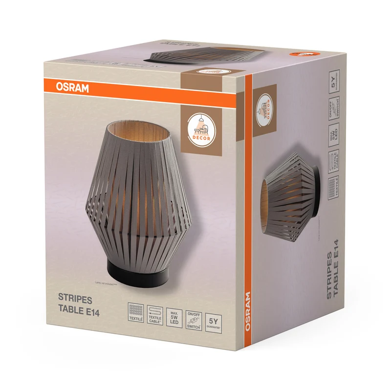 OSRAM DECOR Stripes Tischleuchte 1xE14 Dunkelgrau