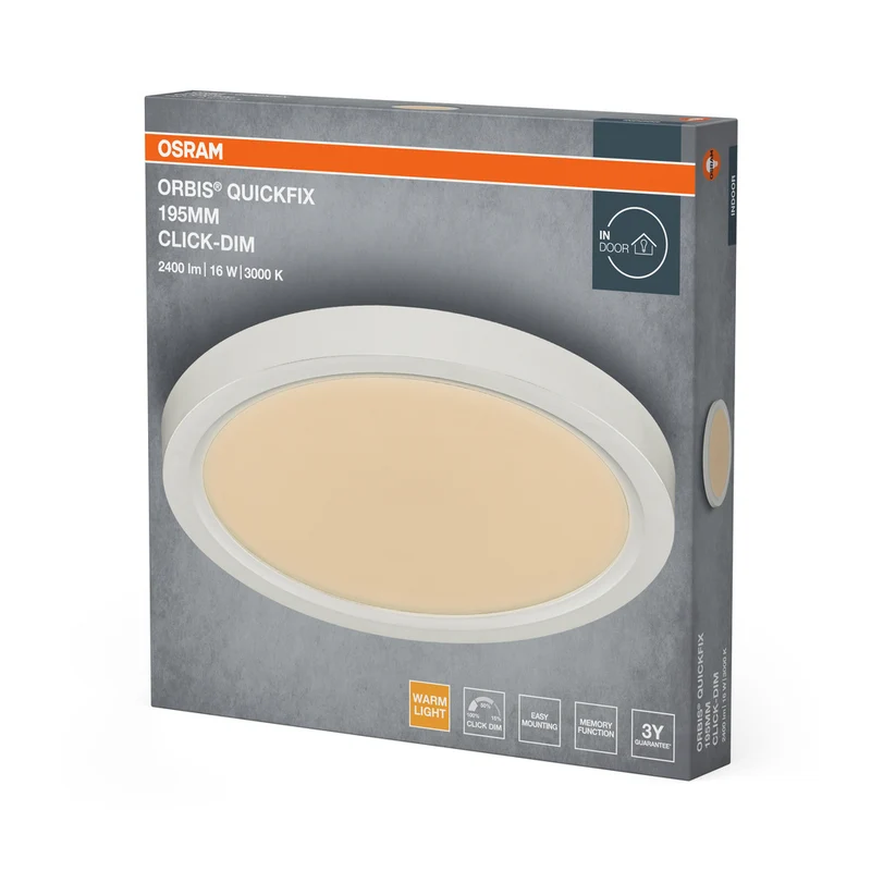 OSRAM Orbis Quickfix Round Deckenleuchte 195 mm 16W Click-Dim Weiß