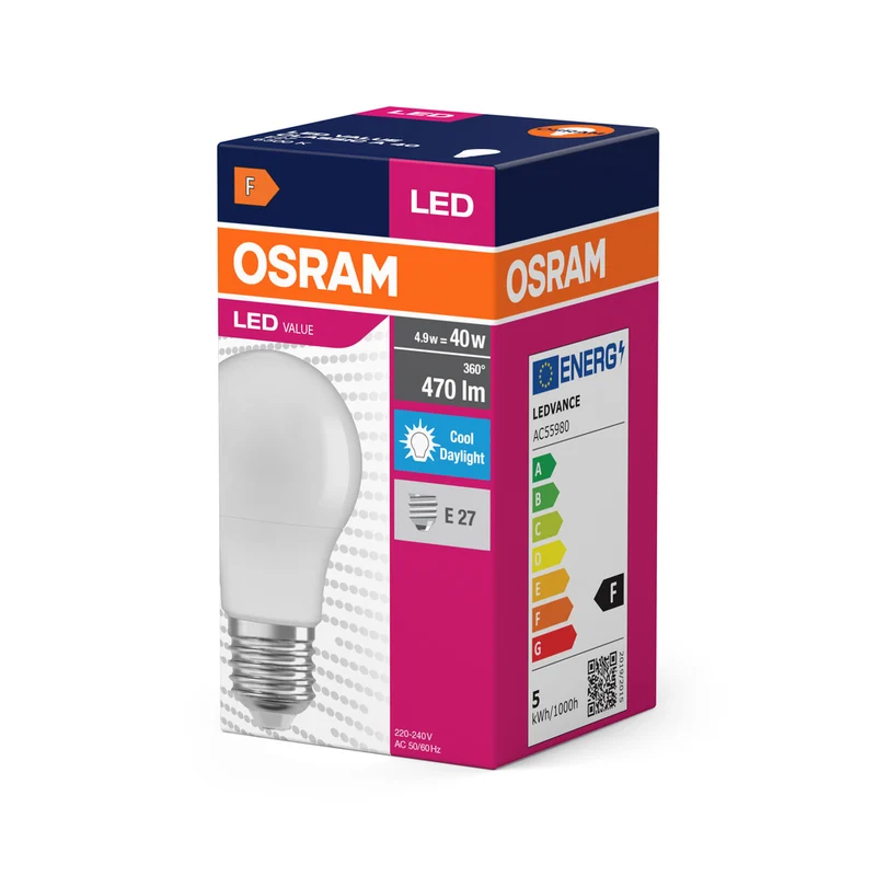OSRAM LED VALUE Classic A 4.9W 865 matt E27
