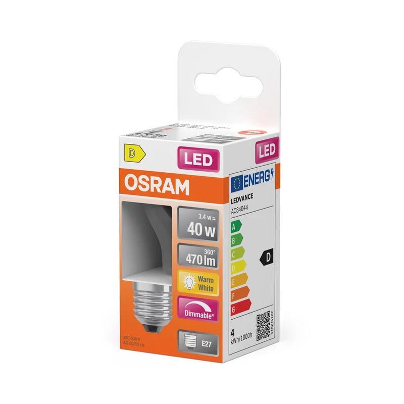 OSRAM LED Retrofit Classic P dimmbar 3.4W 827 klar E27