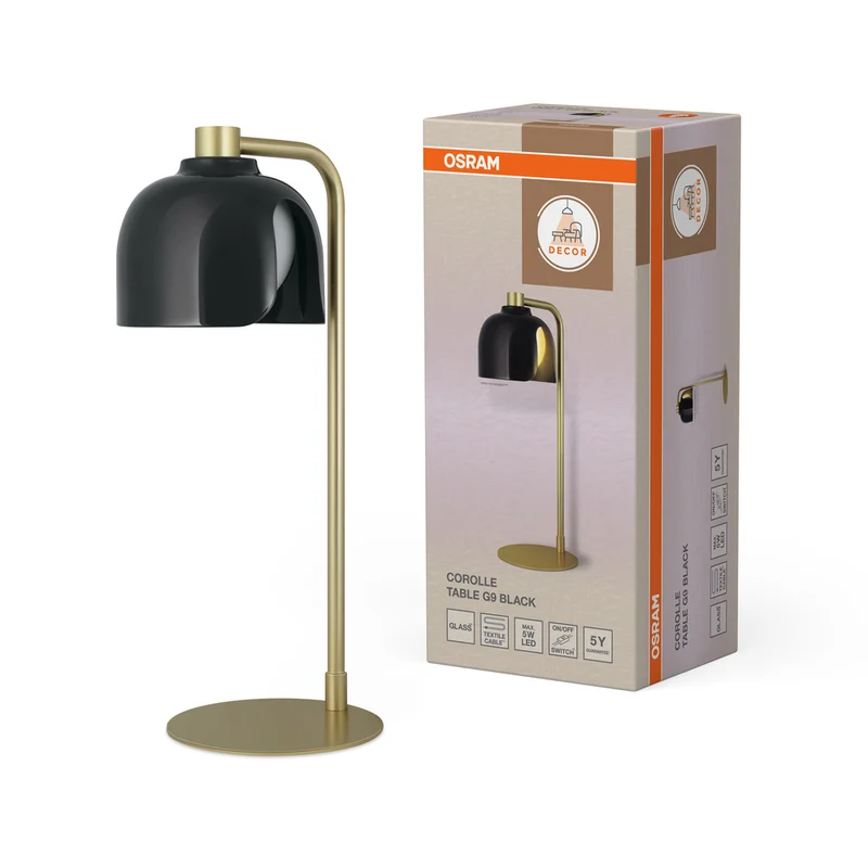 OSRAM DECOR Corolle Tischleuchte G9 Schwarz