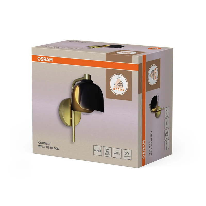 OSRAM DECOR Corolle Wandleuchte G9 Schwarz
