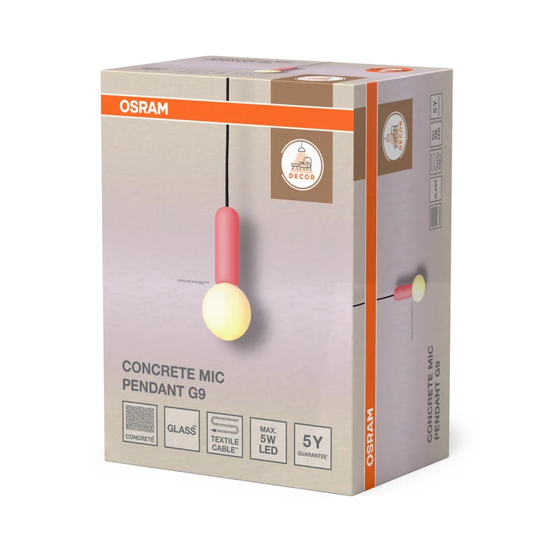 OSRAM DECOR Concrete Mic Pendelleuchte 1xG9 Pink