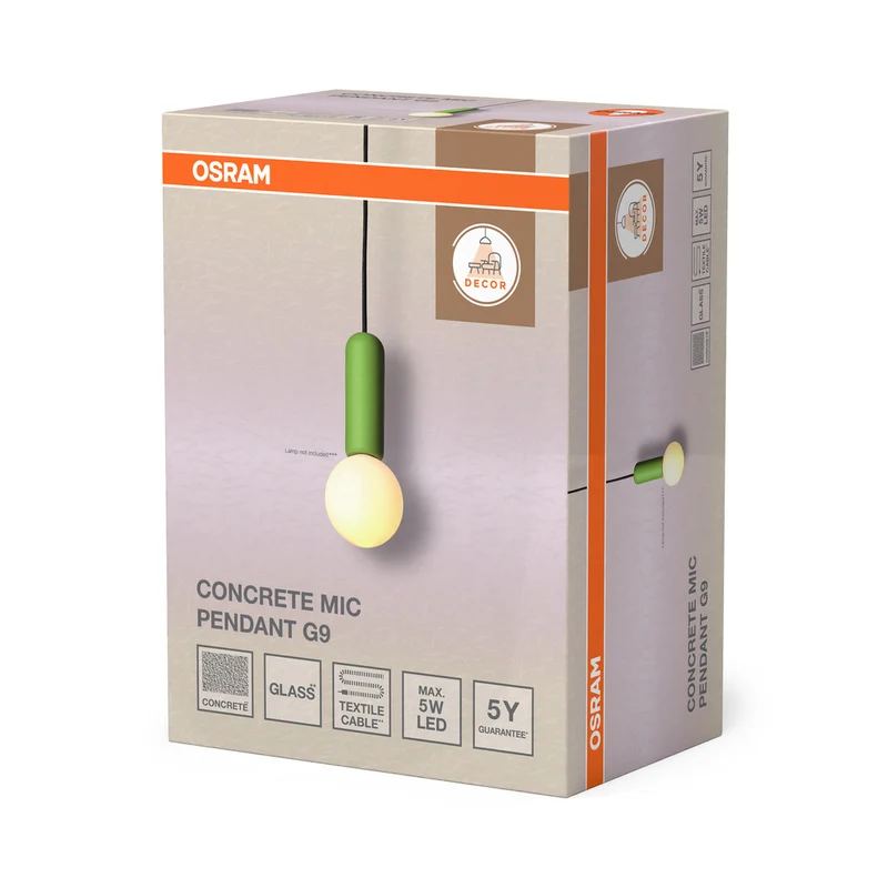 OSRAM DECOR Concrete Mic Pendelleuchte 1xG9 Grün