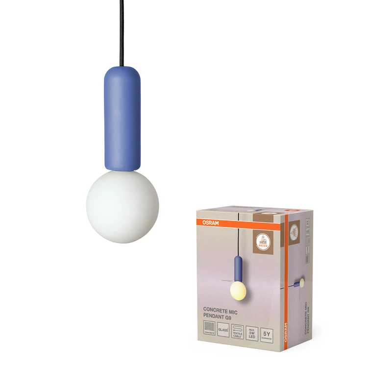 OSRAM DECOR Concrete Mic Pendelleuchte 1xG9 Blau
