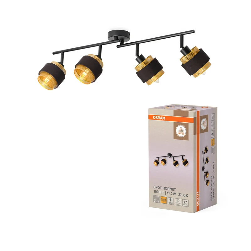 OSRAM DECOR Spot Hornet Deckenleuchte 4X2.8W, E14, 250lm, 2700K, Schwarz