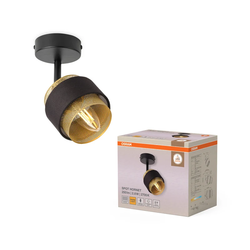 OSRAM DECOR Spot Hornet Deckenleuchte 1X2.8W, E14, 250lm, 2700K, Schwarz