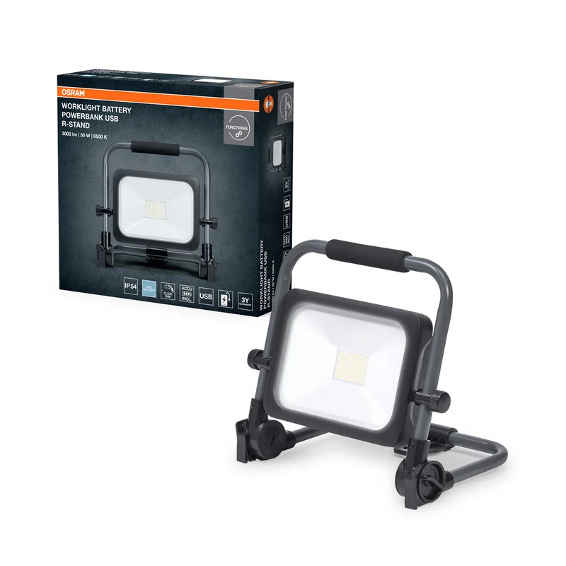 OSRAM WORKLIGHTS VALUE BATTERY, USB, Baustrahler 30W 865, 3000 lm, 6500 K