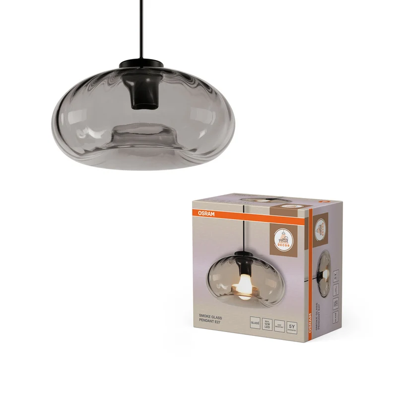 OSRAM DECOR Smoke Glass Pendelleuchte E27 Schwarz