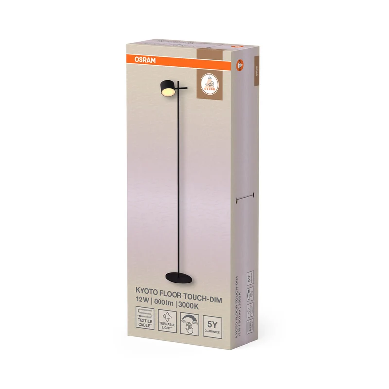 OSRAM DECOR Kyoto Stehleuchte 12W 930 TOUCH DIM Schwarz
