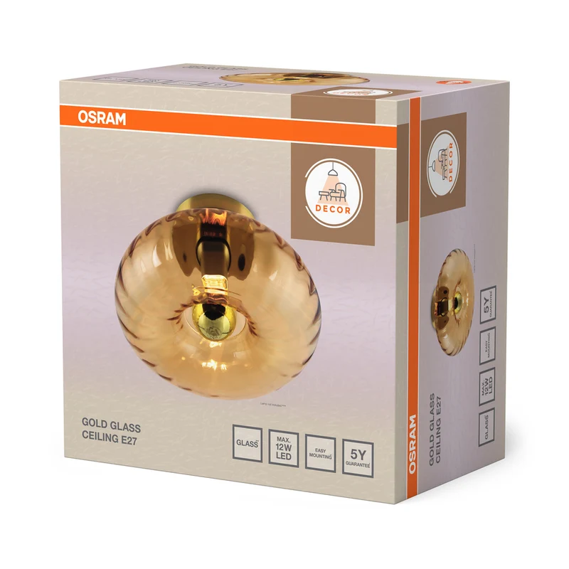 OSRAM DECOR Gold Glass Deckenleuchte E27 Gold