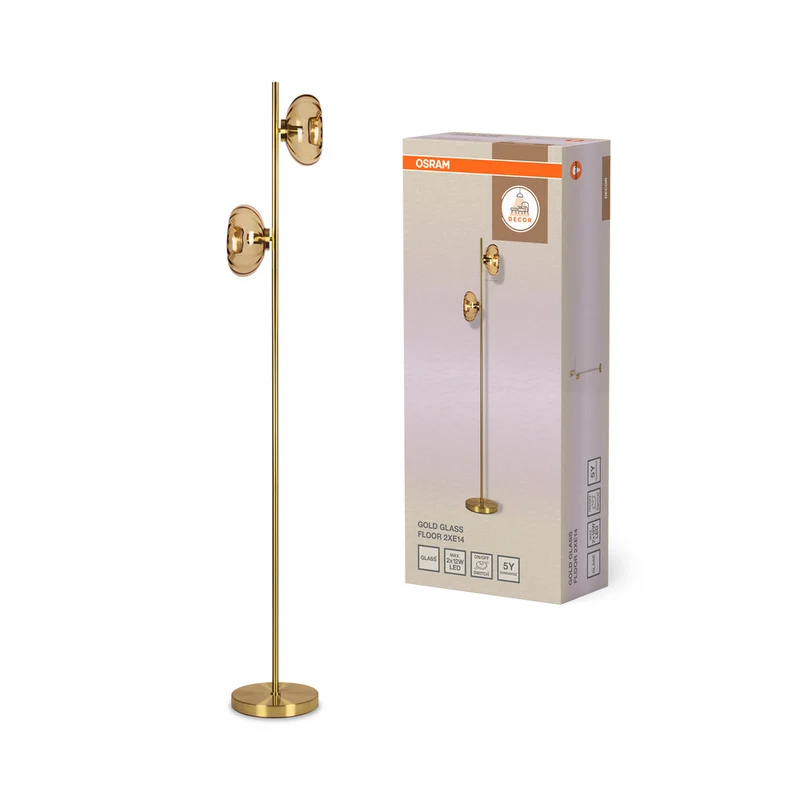 OSRAM DECOR Gold Glass Stehleuchte 2xE14 Gold