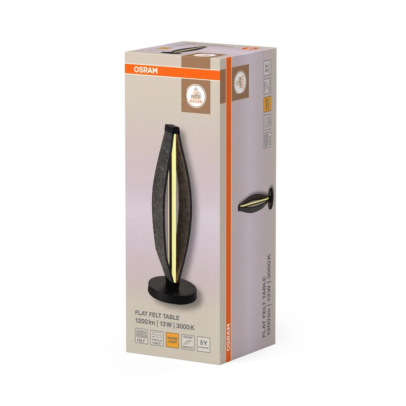 OSRAM DECOR Flat Felt Tischleuchte 13W 830 Dunkelgrau