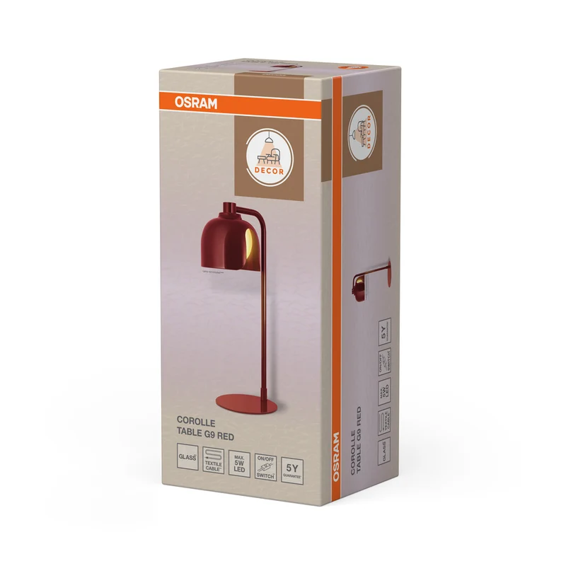 OSRAM DECOR Corolle Tischleuchte G9 Rot