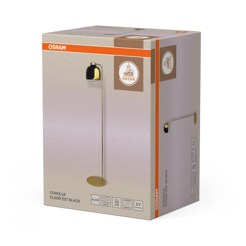 OSRAM DECOR Corolle Stehleuchte E27 Schwarz
