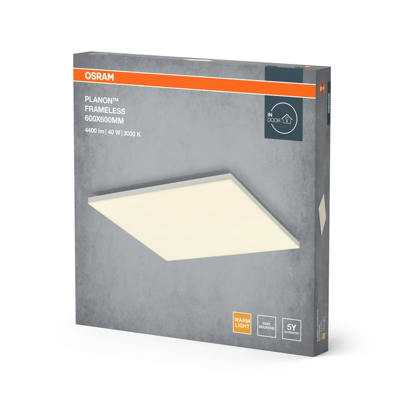 OSRAM Planon Frameless Deckenleuchte, Warmweiß, 40W, 600x600mm