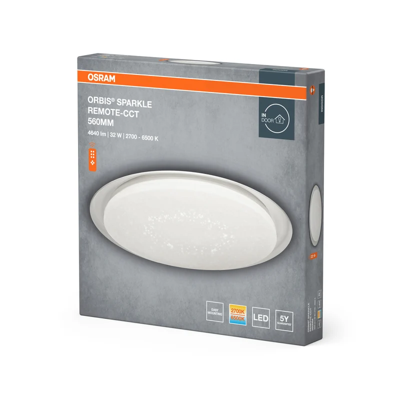 OSRAM ORBIS® Deckenleuchte Sparkle Remote-CCT 560mm 32W, 2800 lm, 2800…6000 K, Tunable White