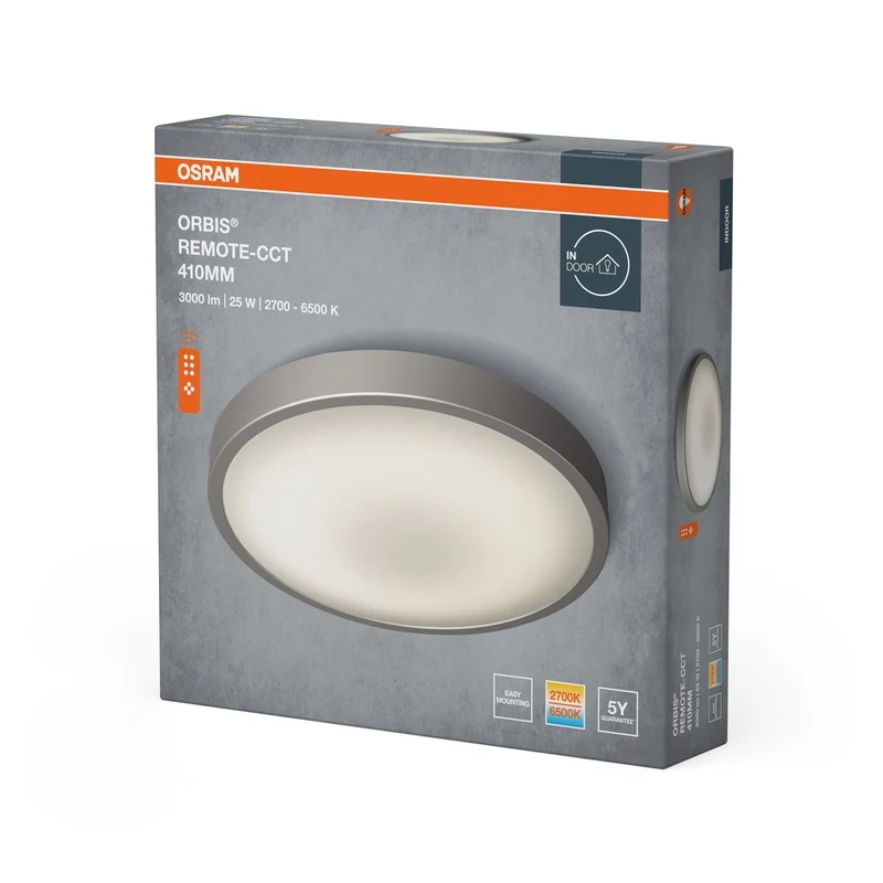 OSRAM ORBIS® Deckenleuchte CCT / DIM Remote-CCT 410mm 25W, 1800 lm, 2700…6500 K, Tunable White