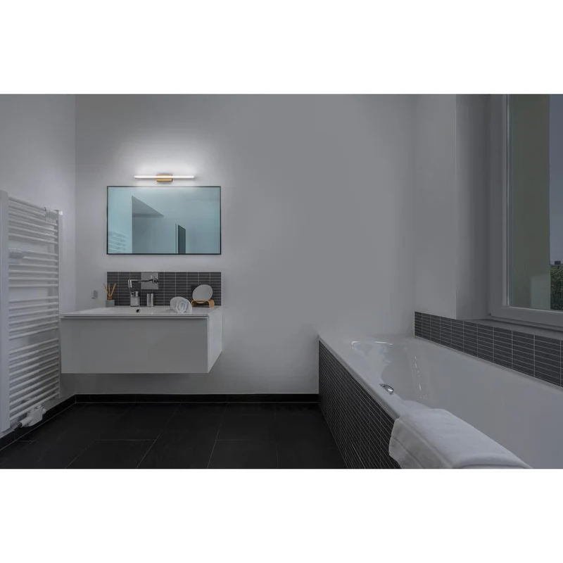OSRAM Orbis Mirror Spiegelleuchte, Badezimmer, Click-CCT, 6.8W, 40cm, Holzdekor, IP44
