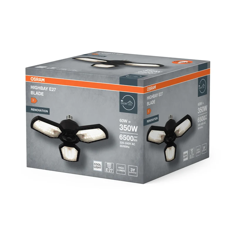 OSRAM Highbay Blade Deckenlampe mit Flügeln, 60W, E27