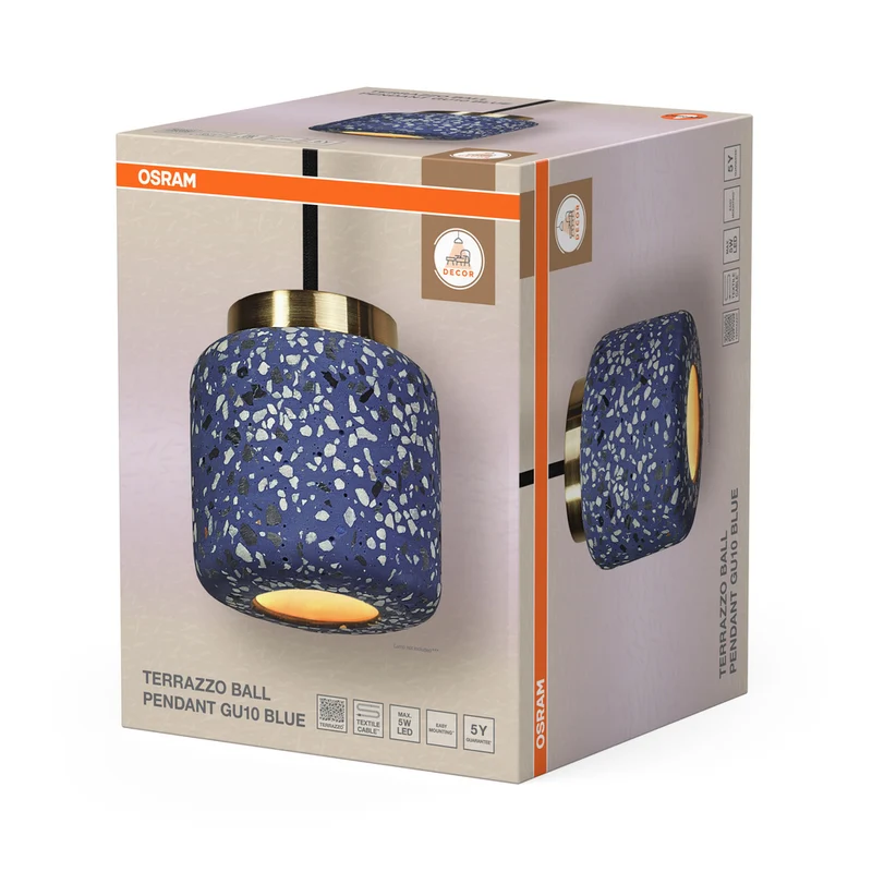 OSRAM DECOR Terazzo Ball Pendelleuchte Blau, GU10