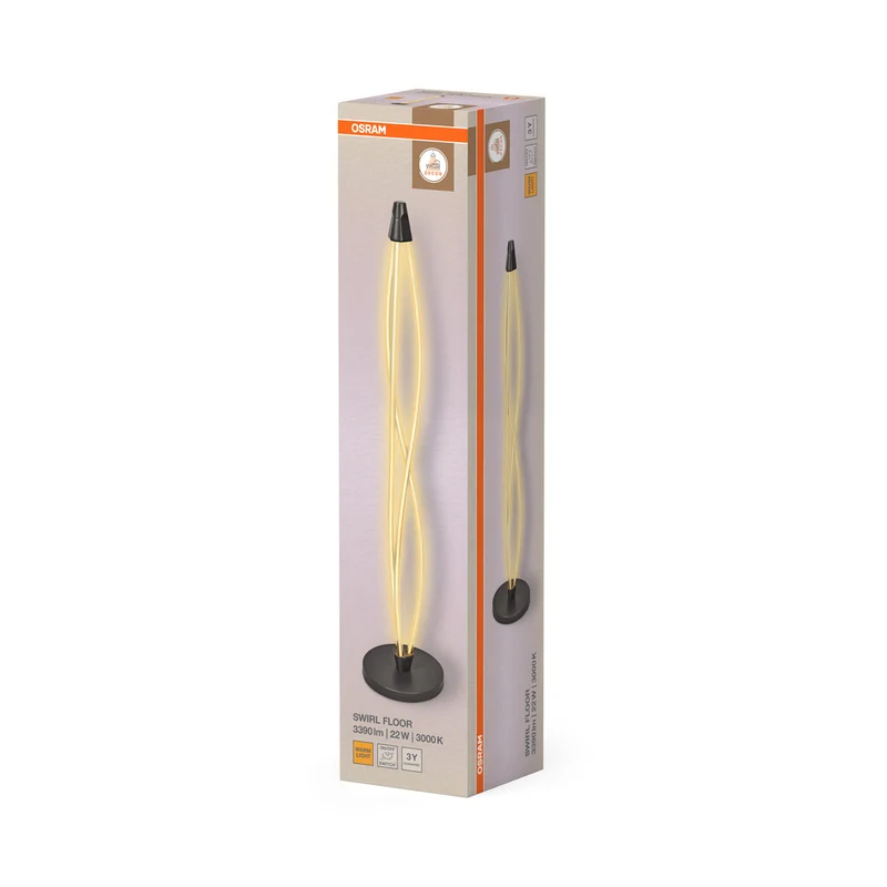 OSRAM DECOR Swirl Floor Stehlampe, 22W, Click DIM, 3000K, 2400lm