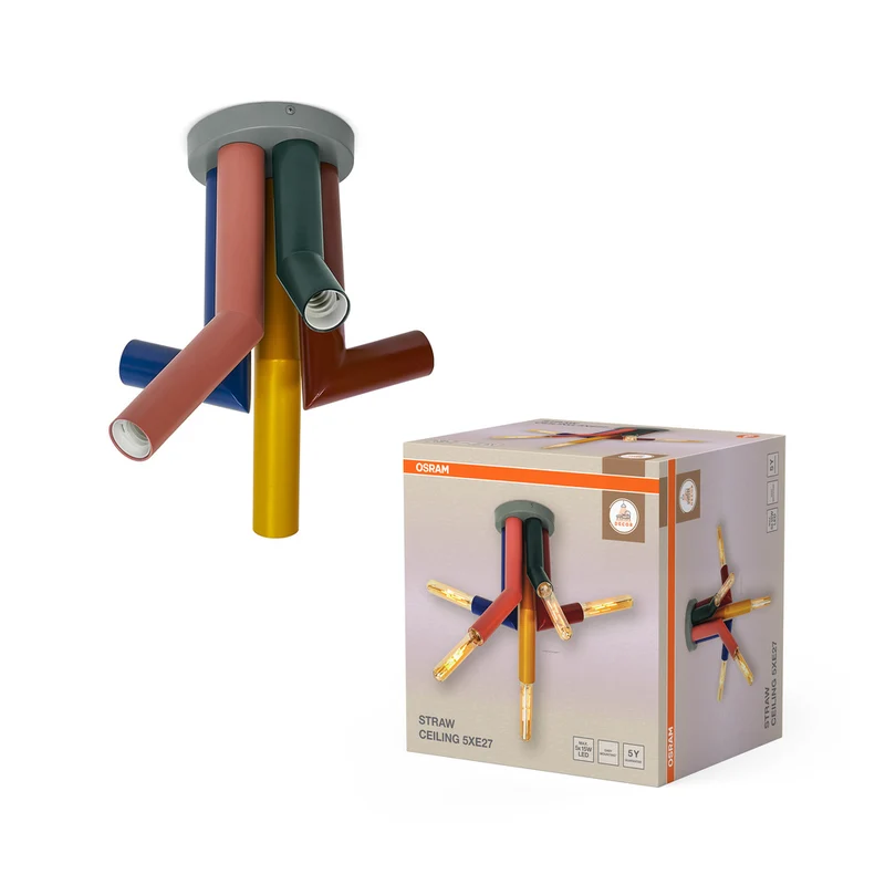 OSRAM DECOR Straw Deckenleuchte, 5-flammig, E27, Multicolor