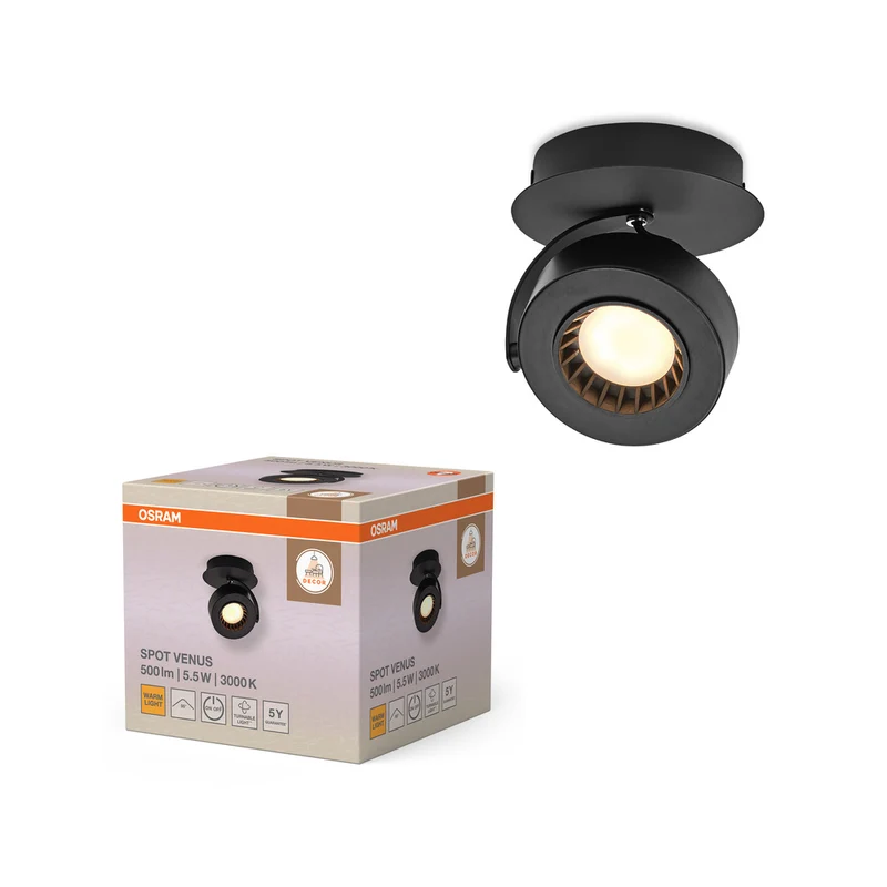 OSRAM DECOR SPOT VENUS Wandleuchte, 5,5W, 210lm, schwarz