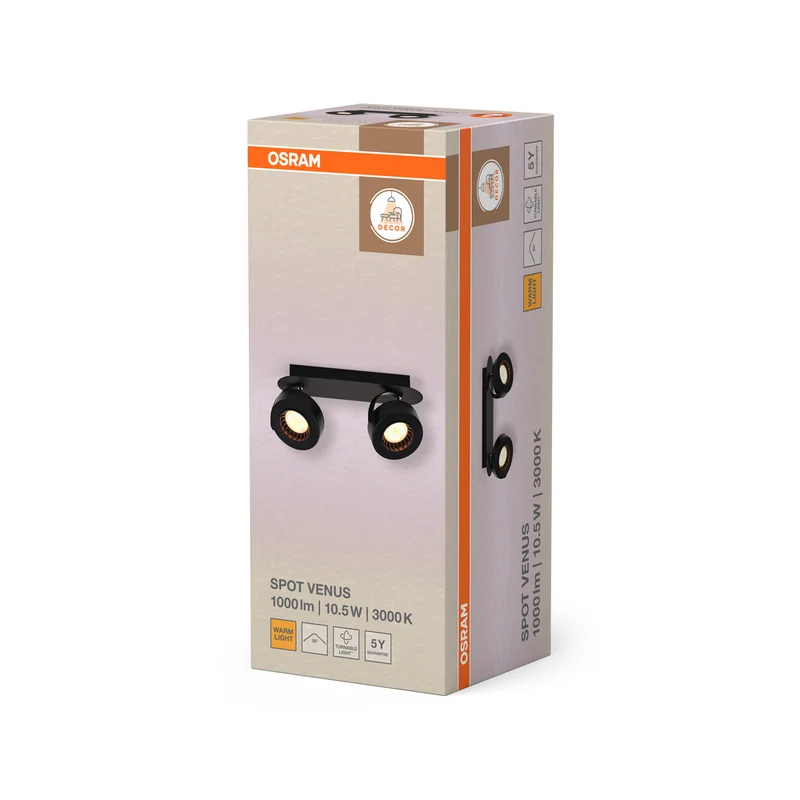 OSRAM DECOR SPOT VENUS Deckenleuchte, 10,5W, 450lm, schwarz