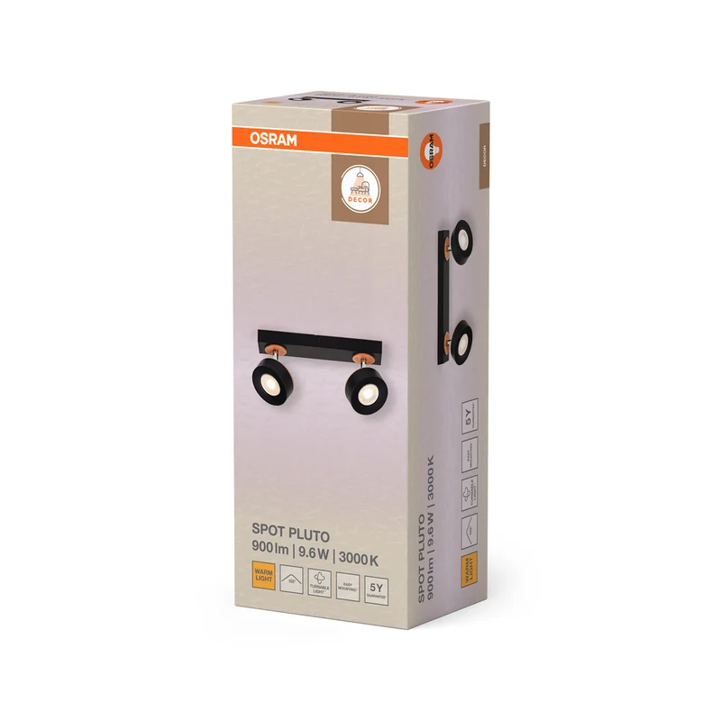 OSRAM DECOR SPOT PLUTO Deckenleuchte, 9,6W, 615lm, schwarz
