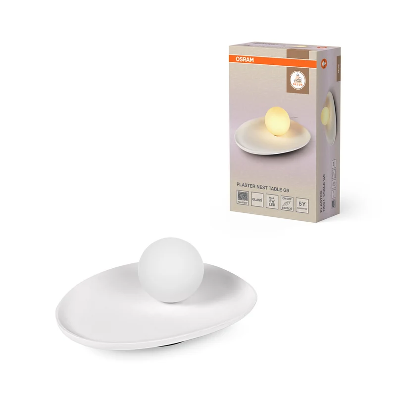 OSRAM DECOR Plaster Nest Table Tischleuchte 1xG9 White