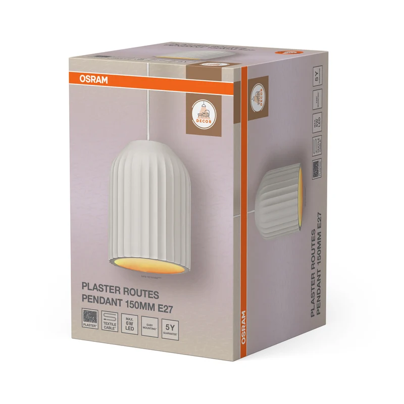 OSRAM DECOR Plaster Routes Pendant Wandleuchte 150 1xE27 White