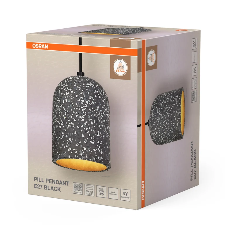OSRAM DECOR Pill Pendant Pendelleuchte 1xE27 Black
