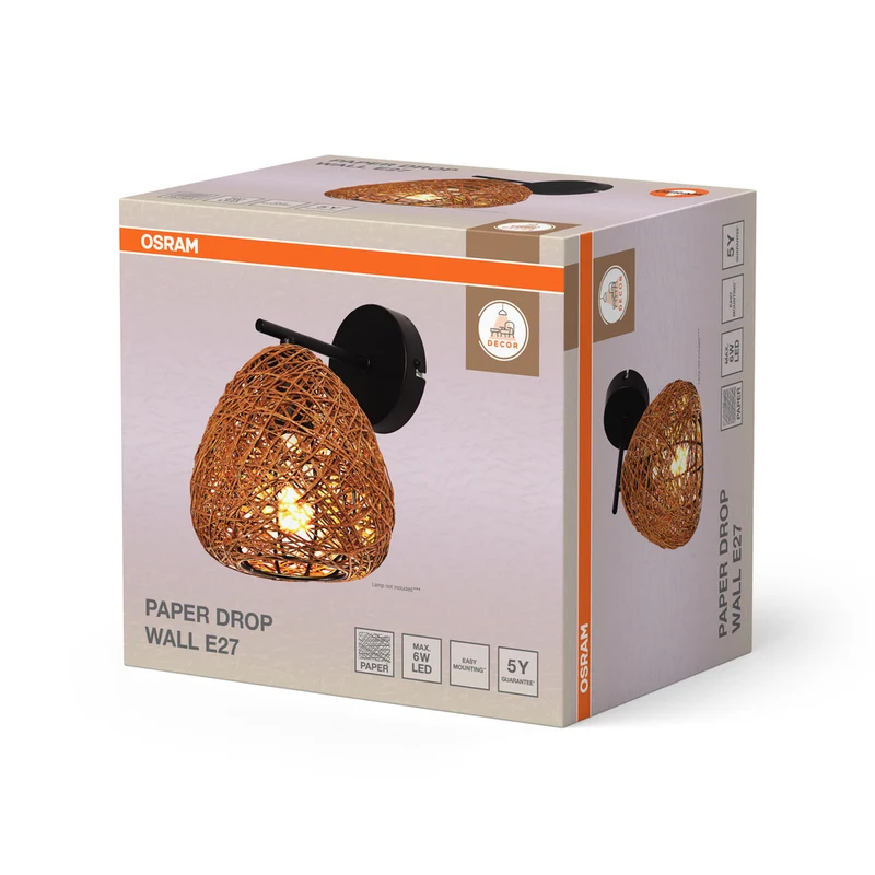 OSRAM DECOR Paper Drop Wall Wandleuchte 1xE27 Beige